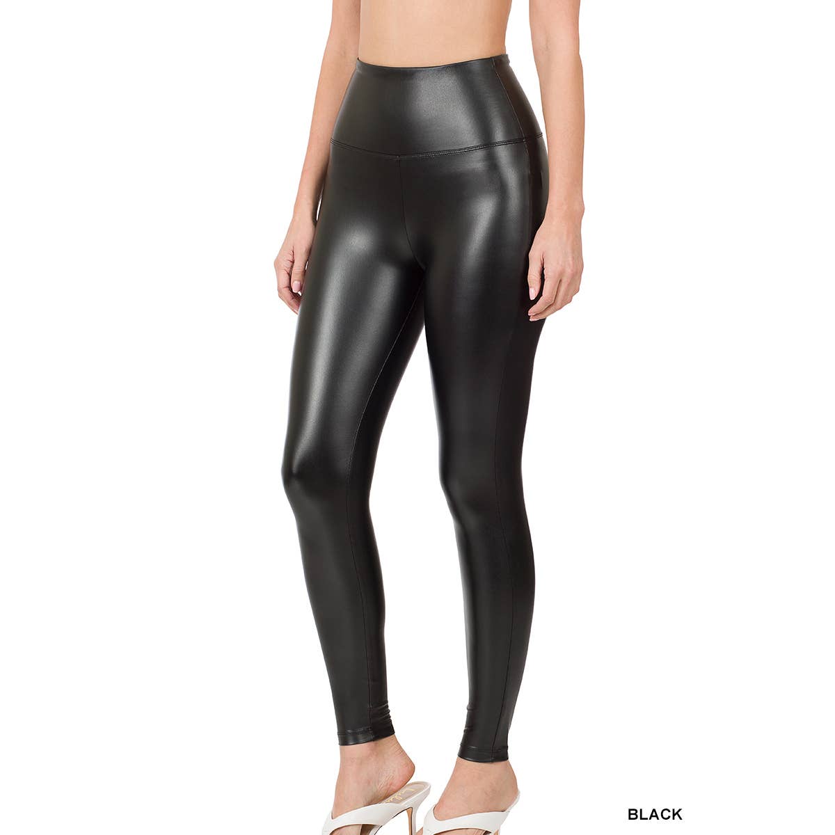 CLIV Faux Leather Leggings for Women Stretch High Waisted Leather