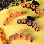 Asstd Large Halloween Pumpkin Claw Clip