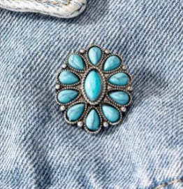 Western Style Turquoise Pin