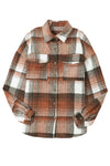 Brown Plaid Flap Pocket Shacket