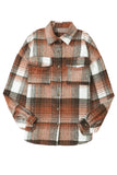 Brown Plaid Flap Pocket Shacket