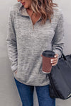 Gray Quarter Zip Sweatshirt