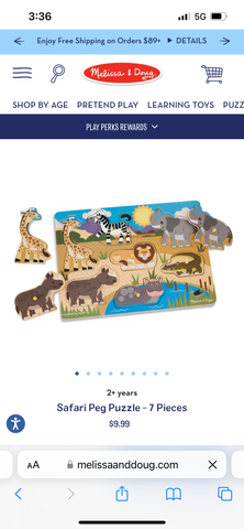 Safari Peg Puzzle