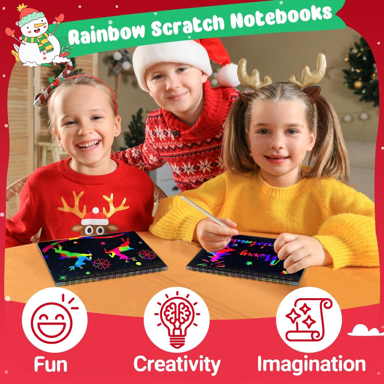 Asstd Rainbow Scratch Art for Kids