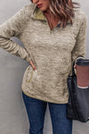 Khaki Quarter Zip Sweatshirt