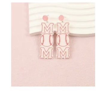 Mom Baseball Earring