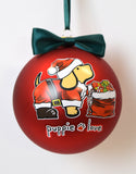 PUPPIE LOVE - SANTA PUP ORNAMENT