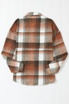 Brown Plaid Flap Pocket Shacket