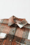 Brown Plaid Flap Pocket Shacket