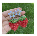 Beaded Strawberry Earrings