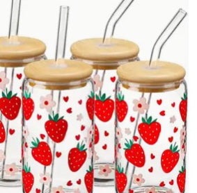 Strawberry Glass Tumbler