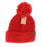 Bee Stitched Knit Pom C.C Beanie