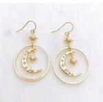 Golden Hollow Celestial Moon Earring