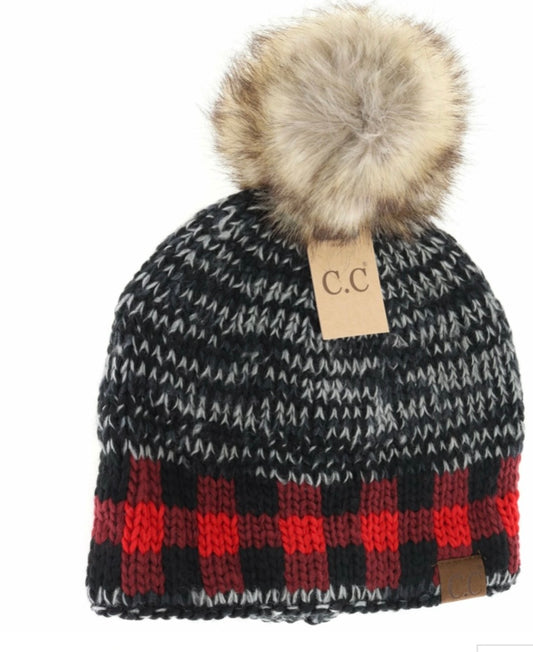 Buffalo check Print C.C. Beanie