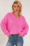 Pink V neck sweater