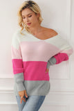 Striped V neck Sweater