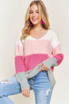 Striped V neck Sweater