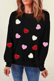 Black heart shaped crew neck