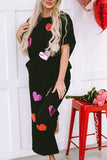 Black Sequin Heart 2 Piece Set