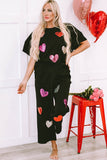 Black Sequin Heart 2 Piece Set