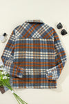 Cinnamon Plaid Turn Down Collar Shacket