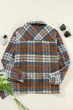 Cinnamon Plaid Turn Down Collar Shacket