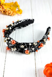 Black Pearl Rhinestone Knotted Spiderweb headband