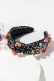 Black Pearl Rhinestone Knotted Spiderweb headband