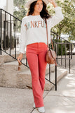 White Thankful Embroidered Sweatshirt