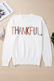 White Thankful Embroidered Sweatshirt