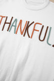 White Thankful Embroidered Sweatshirt