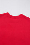 Fiery Red Tinsel Merry Drop Shoulder Sweater