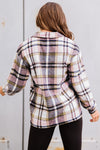 Pink Geometric Plaid Shacket