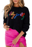 Black Holly Jolly Casual Sweater