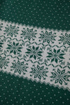 Plus Size Green Christmas Snowflake Pattern Drop Shoulder Sweater