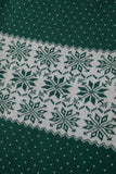 Plus Size Green Christmas Snowflake Pattern Drop Shoulder Sweater