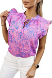 Purple Ruffle Leopard Print Top