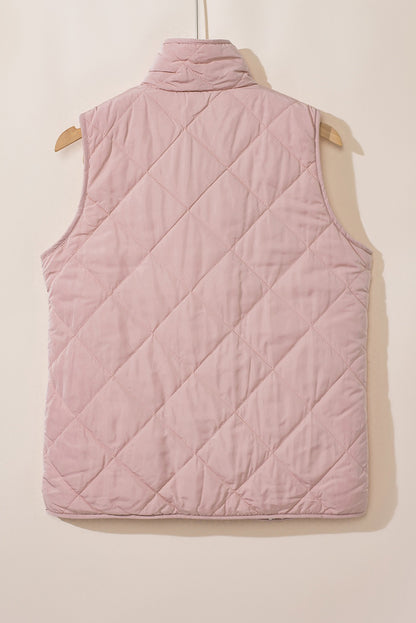 Reversible Fleece Lined Quilted Vest Coat