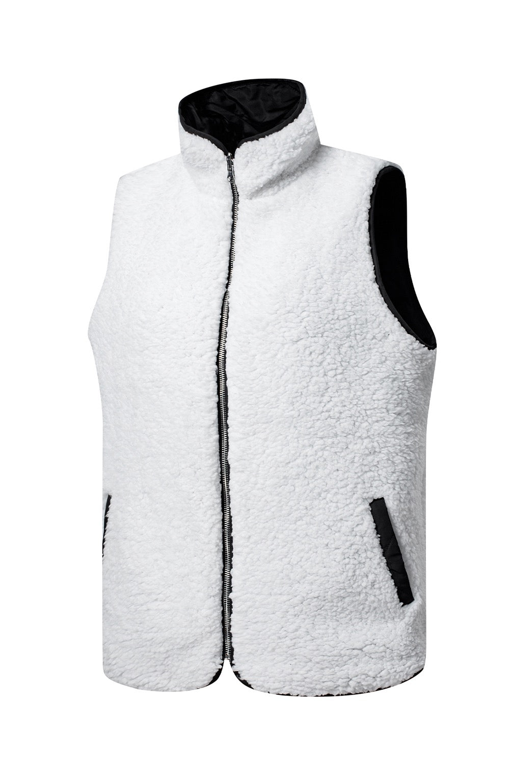 Reversible Fleece Lined Quilted Vest Coat