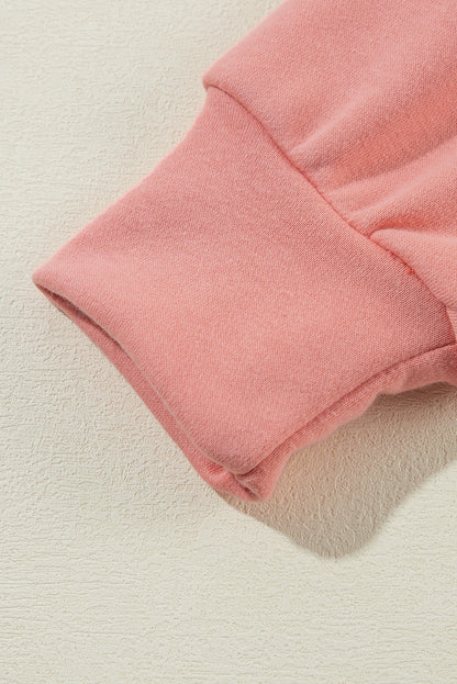 Pink Bowknot Round Neck Sweatshirt