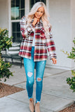 Red Geometric Plaid Shacket