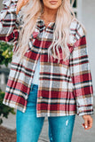 Red Geometric Plaid Shacket