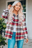 Red Geometric Plaid Shacket