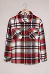 Red Geometric Plaid Shacket