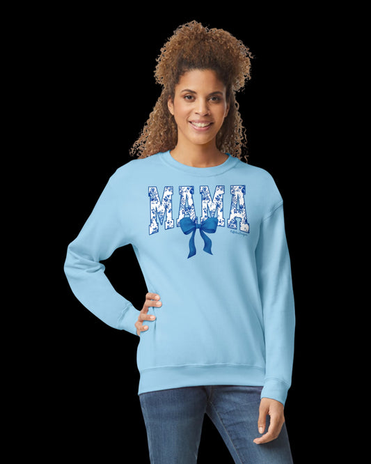 Mama Bow Light Blue Sweatshirt