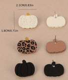 Asstd Color Pumpkin & Leopard Print stud earrings