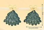 Green Clay Christmas tree earrings