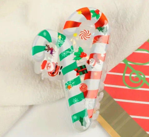 Candy Cane Claw Clip