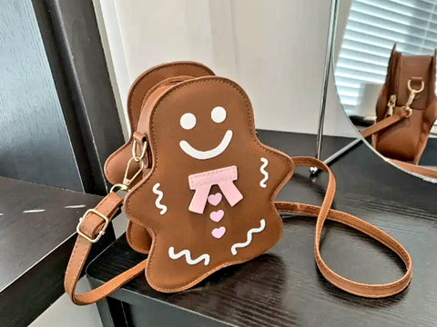 Gingerbread Man Shaped Crossbody Purse