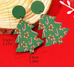 Christmas Tree w/gingerbread men & candy cane earrings